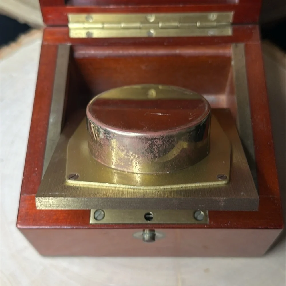 Tiffany & Co Wooden Desk Clock with Gold Accents - AS IS - Working Battery - Picture 5 of 13